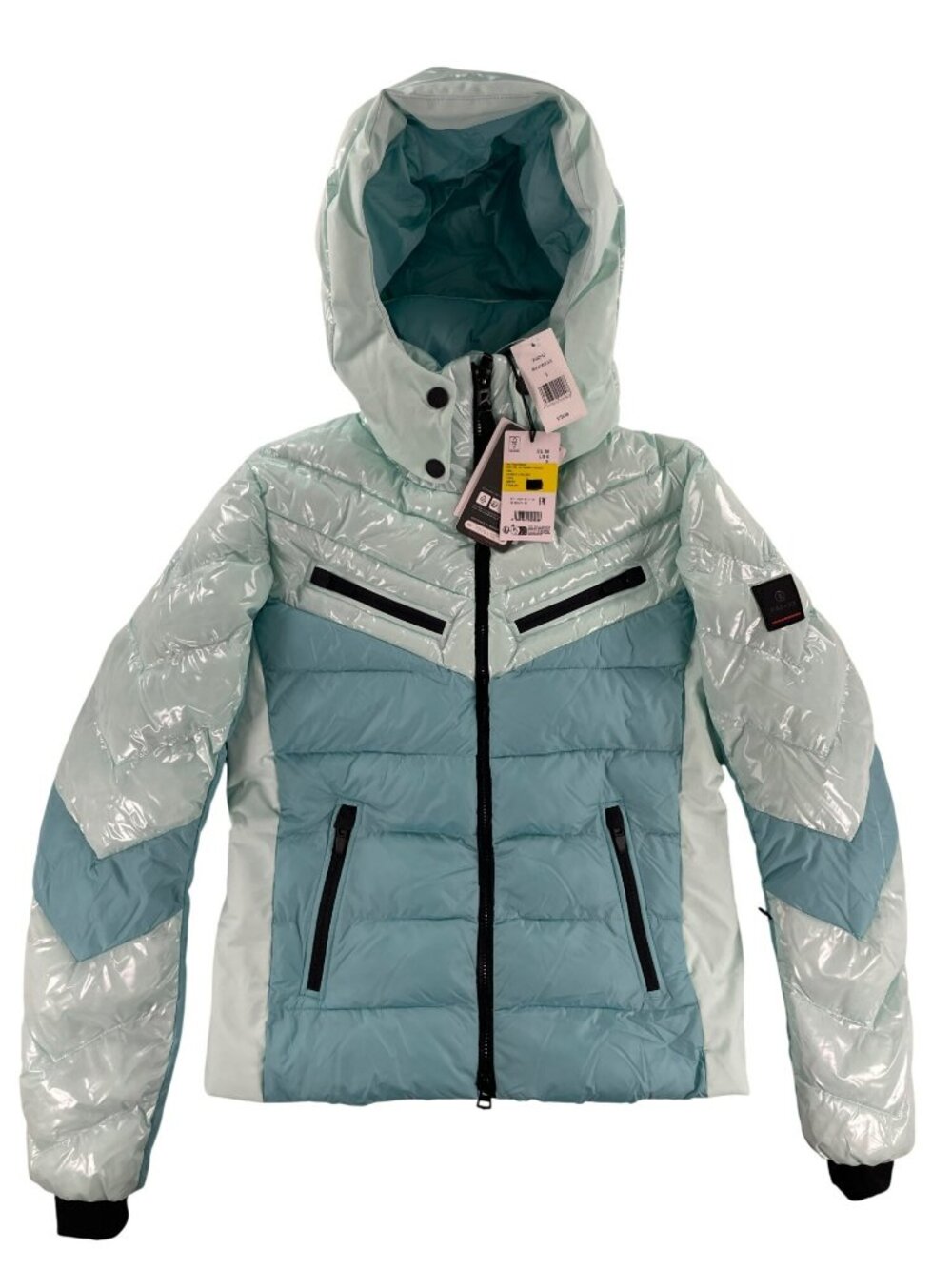 Bogner Fire + Ice Farina3 Glossy Hooded Down Jacket Bleached Ice Wmn's Sz S NEW